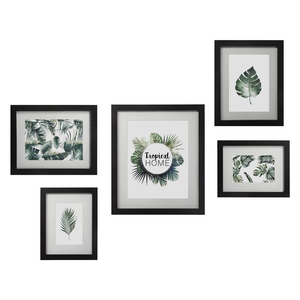 Set Di 5 Cornici Per Foto Tropicali - Nere - Foto 2