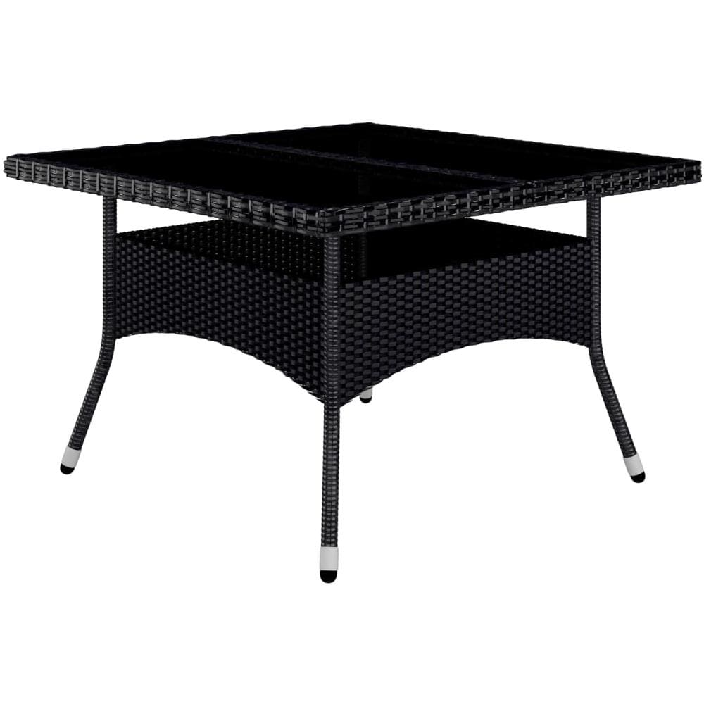 Set da Pranzo da Giardino 9 pz in Polyrattan e Acacia Nero - Foto 3