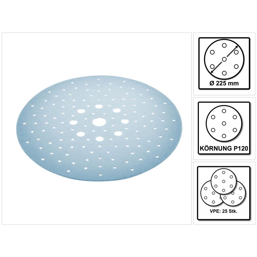 Stf D225/128 Disco Abrasivo Granat P120 / 225 Mm - 25 Pz. (205657) Per Levigatrici A Stelo Planex - Foto 1