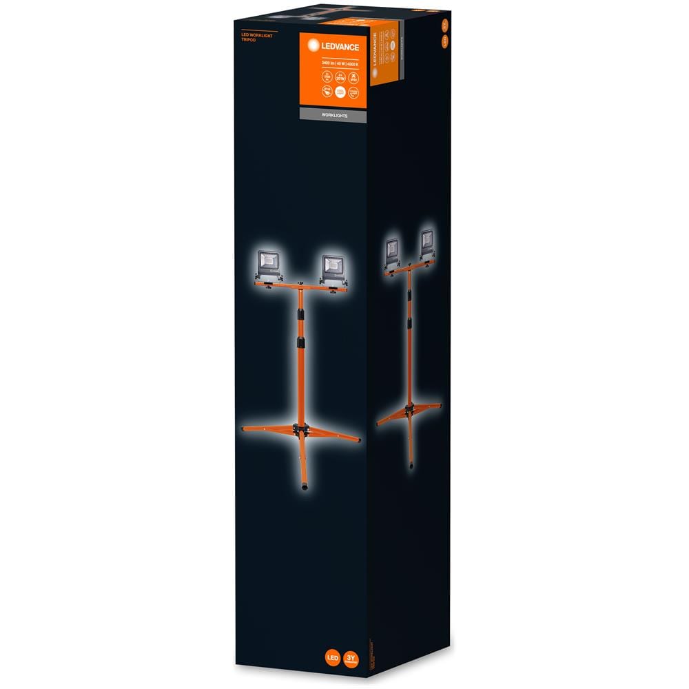 Ledvance Lampada Da Lavoro Led, Lampada Da Esterno, Worklights - Tripod / 40 W, 220…240 V, Ampiezza Fascio Luminoso: 120°, Bianco Freddo, 4000 K, Materiale: Aluminum / steel, Ip65 - Foto 2