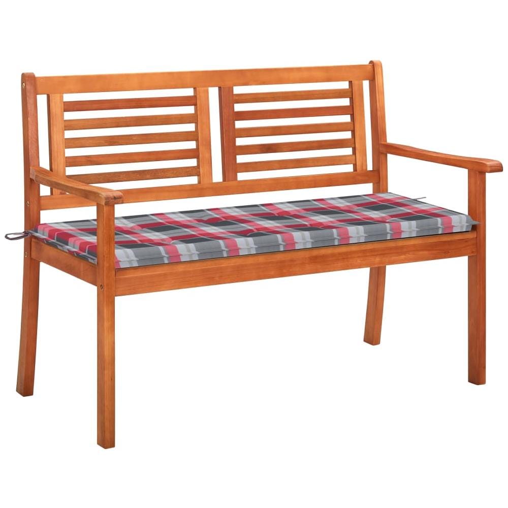 Panchina Da Giardino 2 Posti E Cuscino 120cm Massello Eucalipto - Foto 1