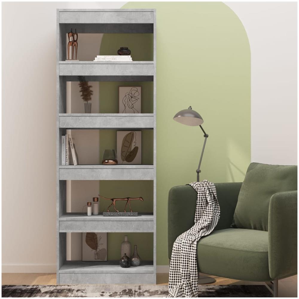 Libreria /Divisorio Grigio Cemento 60x30x166 cm in Truciolato - Foto 3