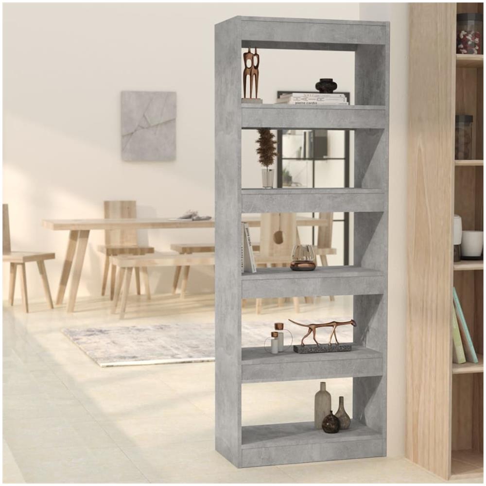 Libreria /Divisorio Grigio Cemento 60x30x166 cm in Truciolato - Foto 1
