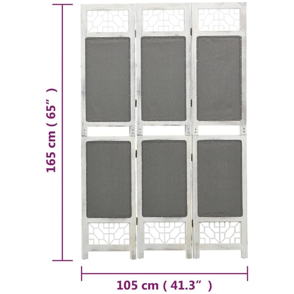 Divisorio A 3 Pannelli Grigio 105x165 Cm In Tessuto - Foto 7