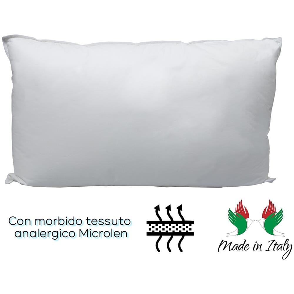 Guanciale Cuscino Letto 50x80cm Anallergico Traspirante Confortevole Microlen - Foto 2