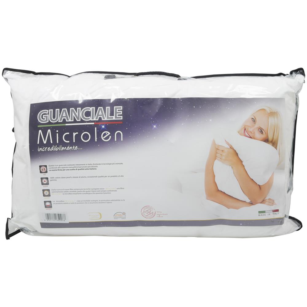 Guanciale Cuscino Letto 50x80cm Anallergico Traspirante Confortevole Microlen - Foto 1