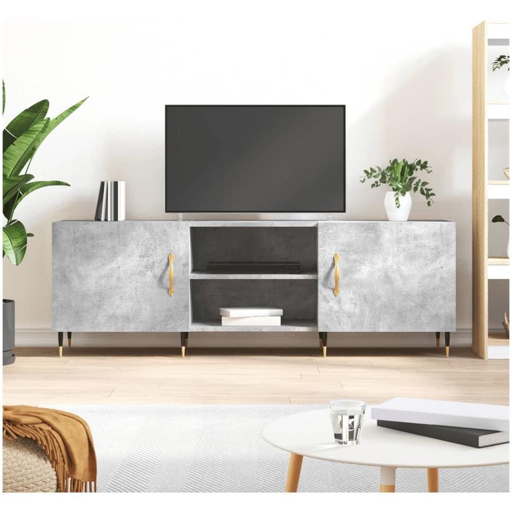 Mobile Porta Tv Grigio Cemento 150x30x50cm In Legno Multistrato - Foto 1