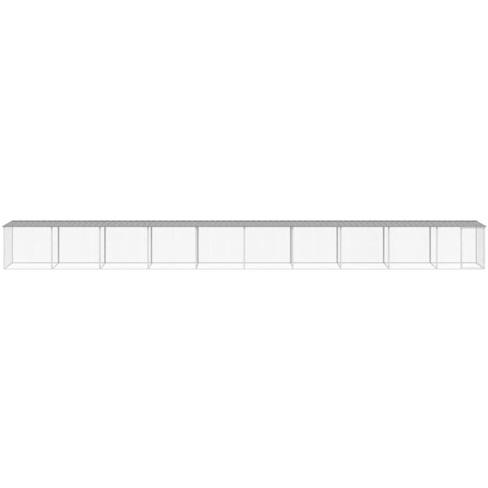 Gabbia Polli Tetto Grigio Chiaro 1003x98x90 Cm Acciaio Zincato - Foto 3