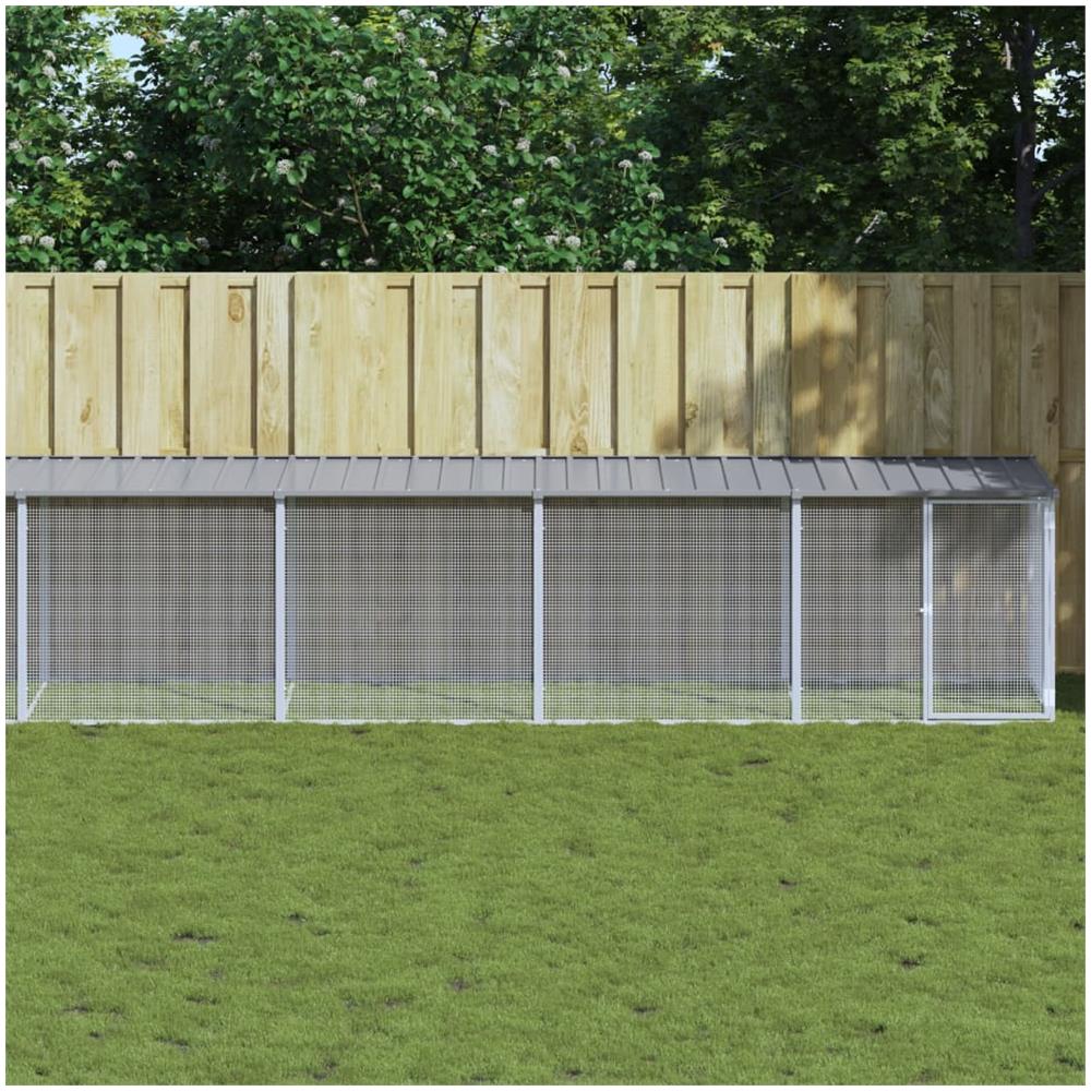 Gabbia Polli Tetto Grigio Chiaro 1003x98x90 Cm Acciaio Zincato - Foto 1