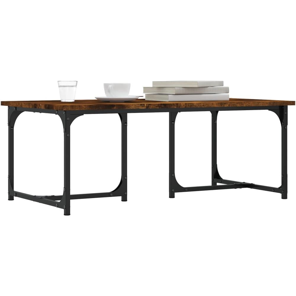 Tavolino Da Salotto Rovere Fumo 90x50x35 Cm Legno Multistrato - Foto 3