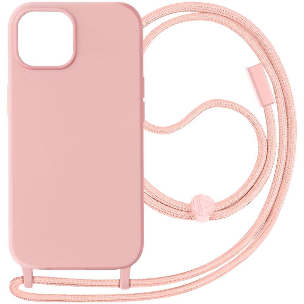 Cover Semirigida Per Iphone 15 Plus Cordino Nylon Intrecciato Serie Corda Rosa - Foto 1