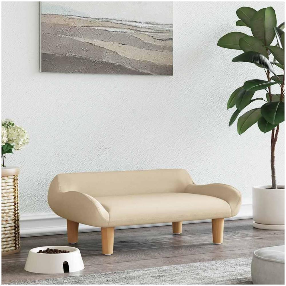 Lettino per Cani Crema 70x40x24 cm in Tessuto - Foto 2