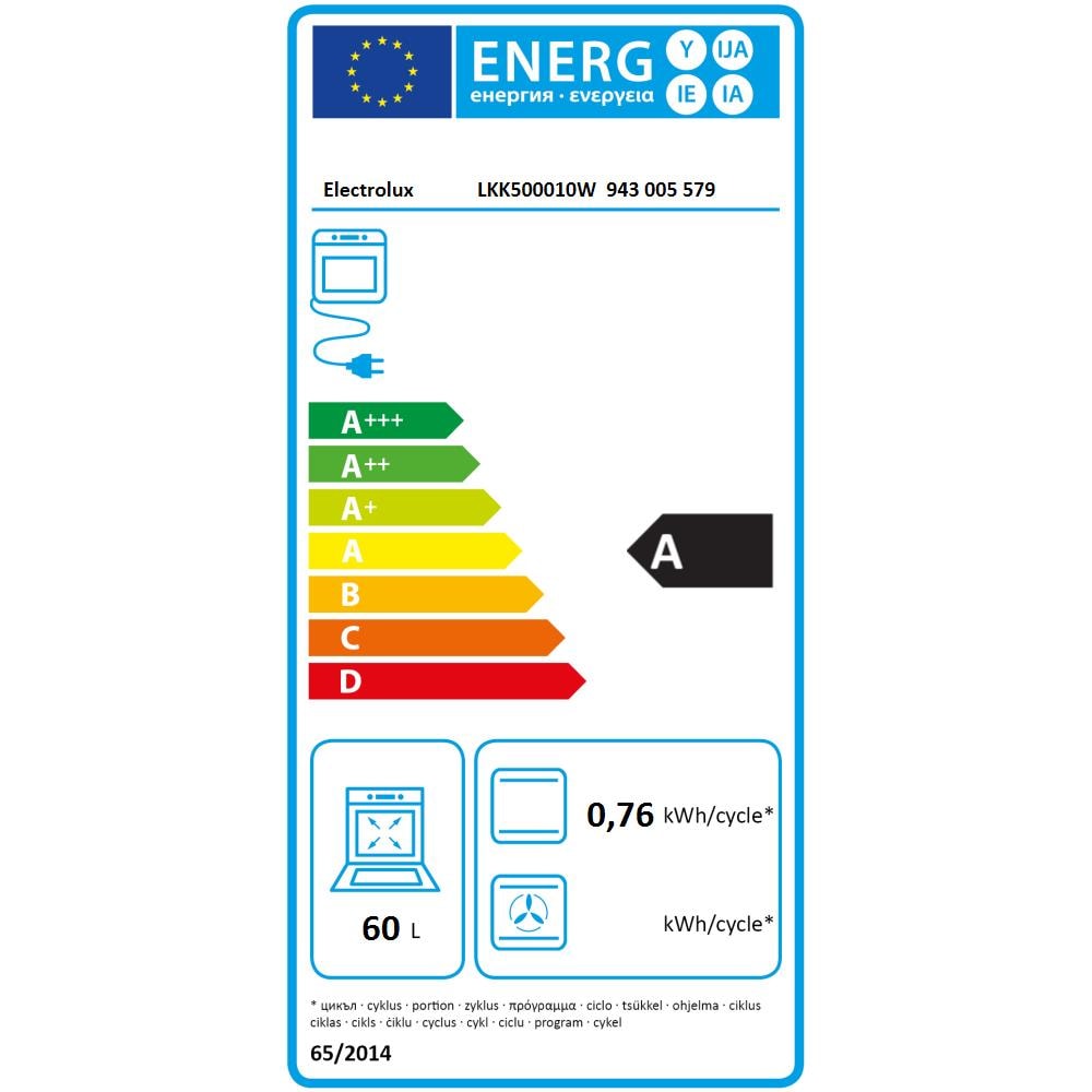 Cucina Elettrica LKK500010W 4 Zone Cottura Gas Forno Elettrico Multifunzione Ventilato Classe A Dimensioni 50 x 60 cm Colore Bianco - Foto 2