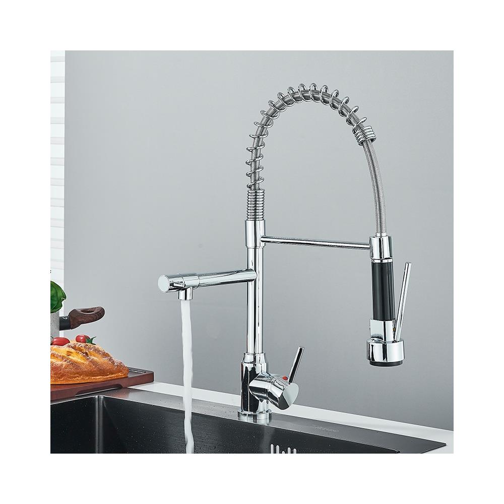 Rubinetto per lavello da cucina, Blackswan, tipo M386 con 2 modalità e 2 uscite, doccia mobile, modello cromato, misura 47 cm - Foto 2