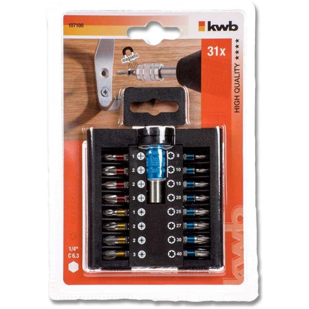 Set 31 Inserti Per Trapano Avvitatore Kwb Completo Di Custodia - Foto 2