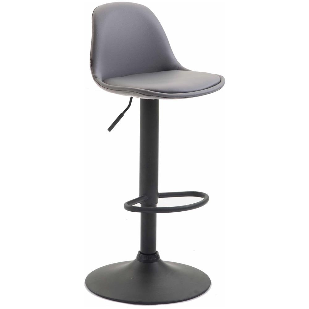 Sgabello Design Kiel in Similpelle - Sgabello da Cucina Girevole e con Altezza Regolabile I Sgabello da Bar Imbottito e con Poggiapiedi Grigio Nero - Foto 1