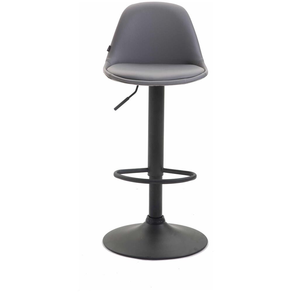 Sgabello Design Kiel in Similpelle - Sgabello da Cucina Girevole e con Altezza Regolabile I Sgabello da Bar Imbottito e con Poggiapiedi Grigio Nero - Foto 2