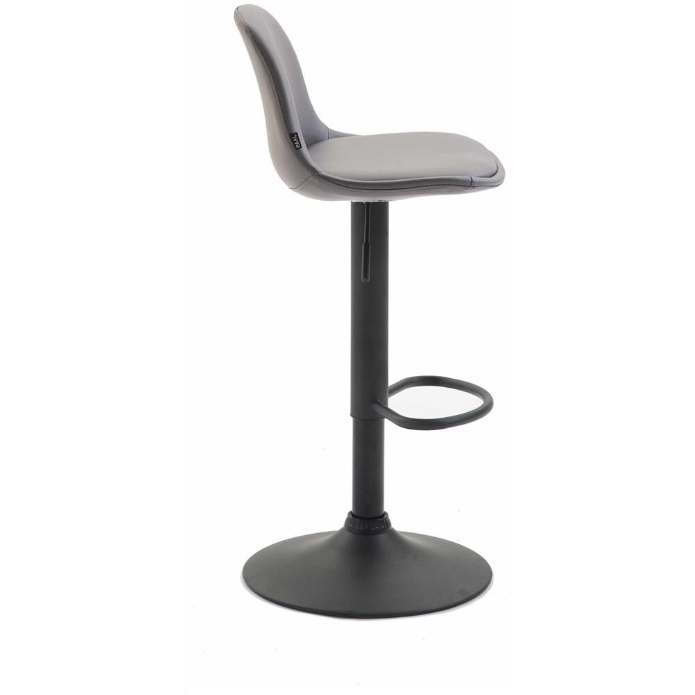 Sgabello Design Kiel in Similpelle - Sgabello da Cucina Girevole e con Altezza Regolabile I Sgabello da Bar Imbottito e con Poggiapiedi Grigio Nero - Foto 3