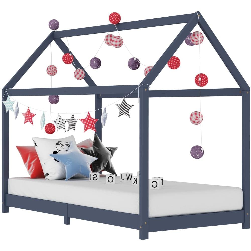 Giroletto Per Bambini Grigio In Massello Di Pino 90x200 Cm - Foto 1