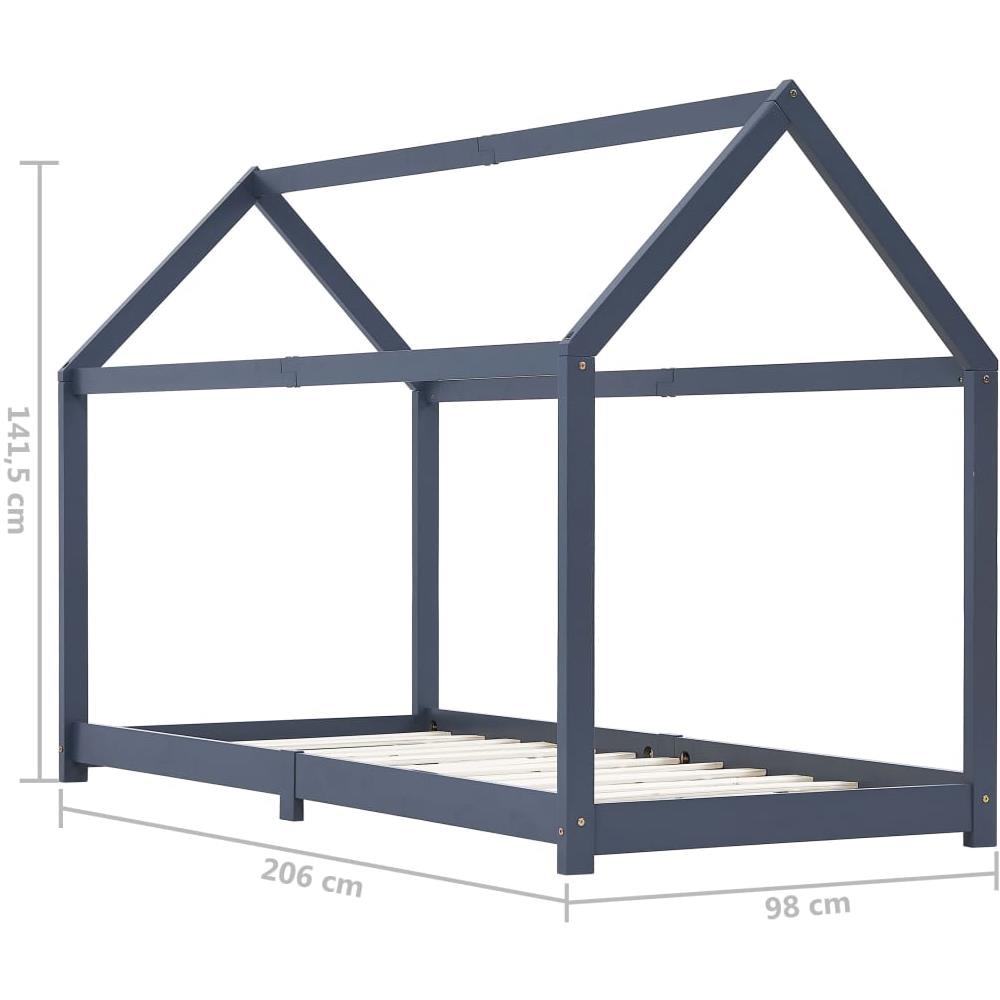Giroletto Per Bambini Grigio In Massello Di Pino 90x200 Cm - Foto 7