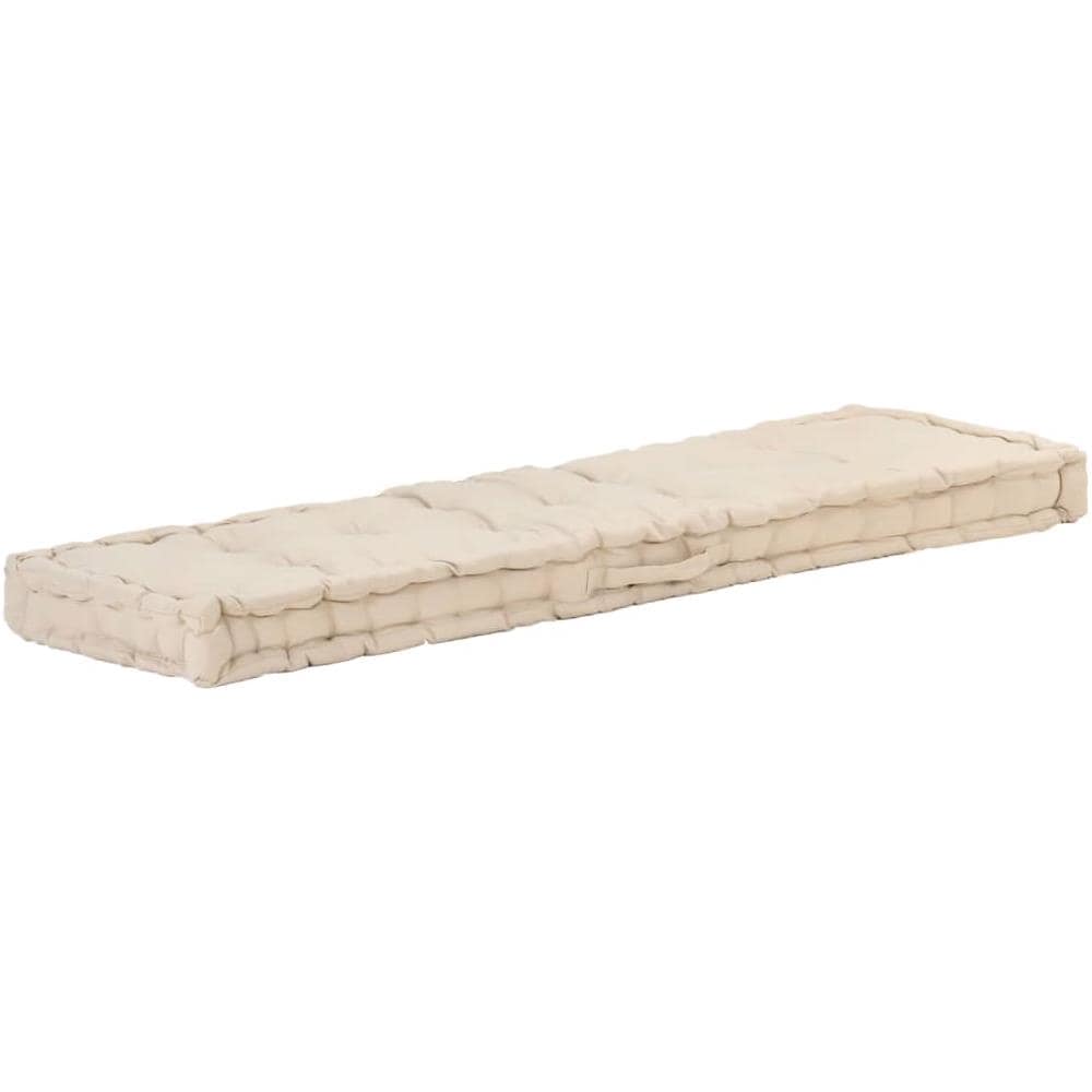 Cuscino Per Pallet E Pavimento In Cotone 120x40x7 Cm Beige - Foto 1
