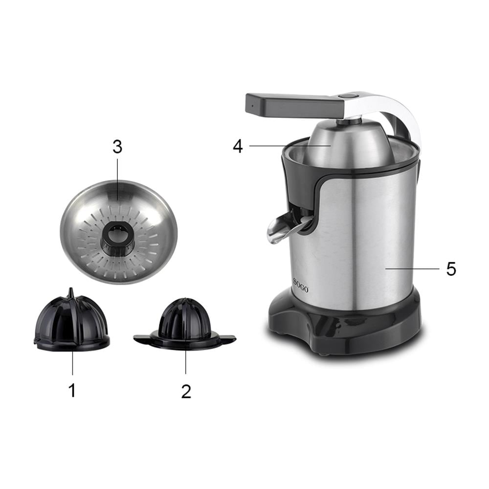Spremiagrumi A Leva 600w, 0,55l, Estrazione Silenziosa, 2 Coni - Foto 3