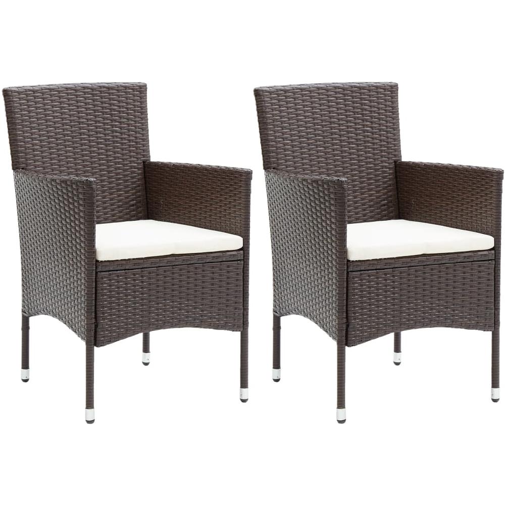 Sedie da Pranzo per Giardino 2 pz in Polyrattan Marrone - Foto 1