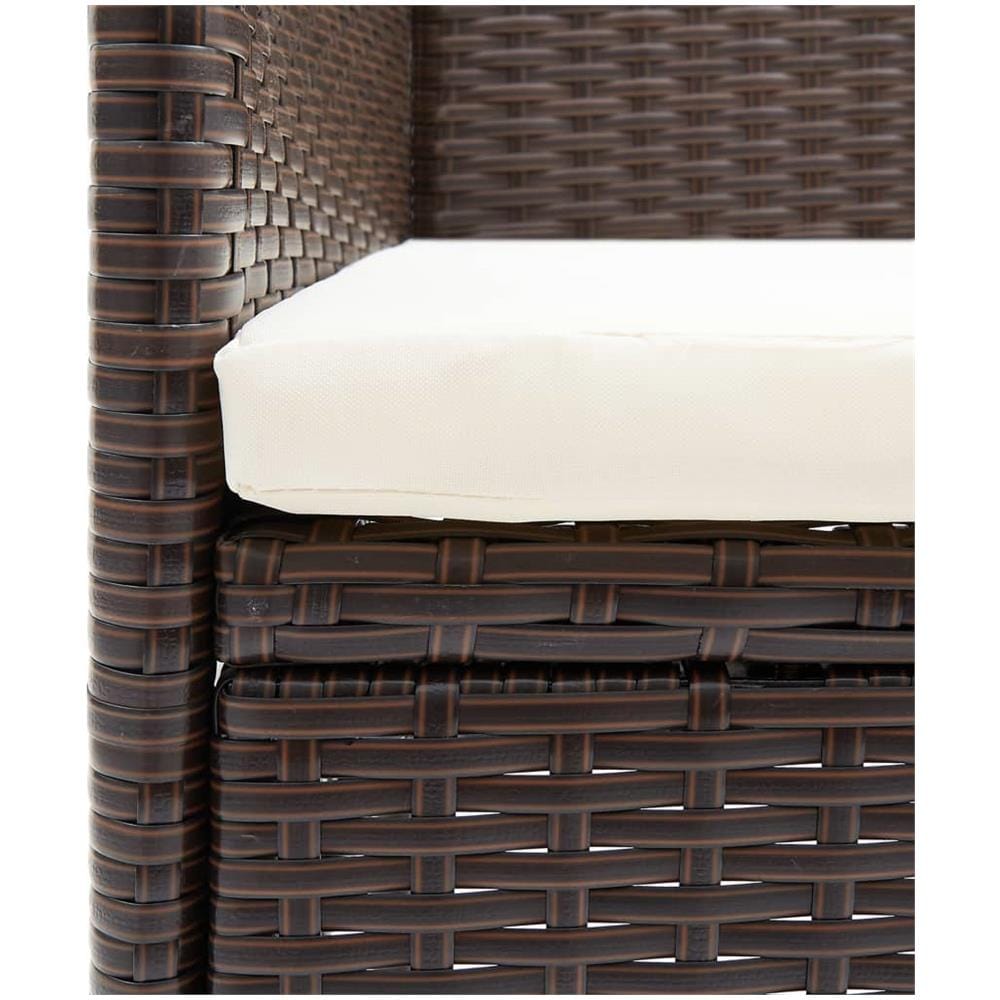 Sedie da Pranzo per Giardino 2 pz in Polyrattan Marrone - Foto 2