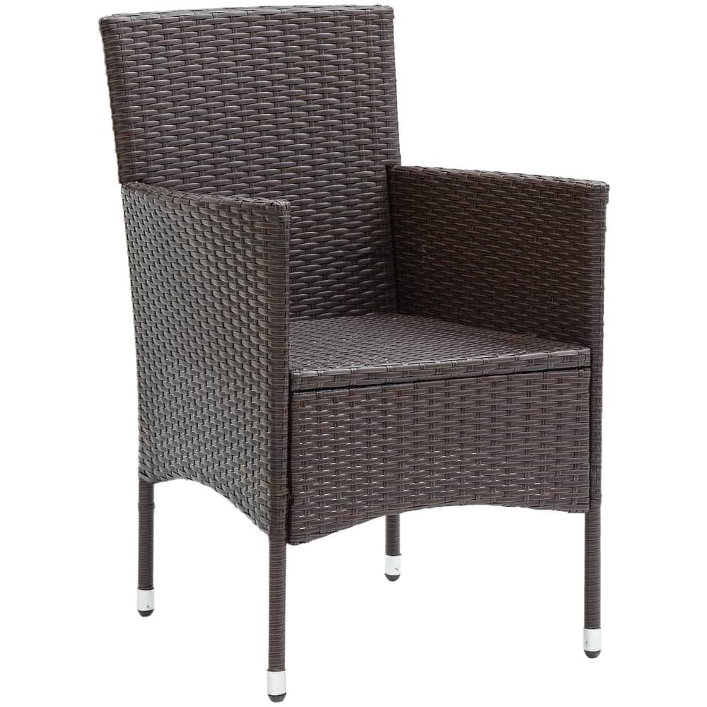 Sedie da Pranzo per Giardino 2 pz in Polyrattan Marrone - Foto 3