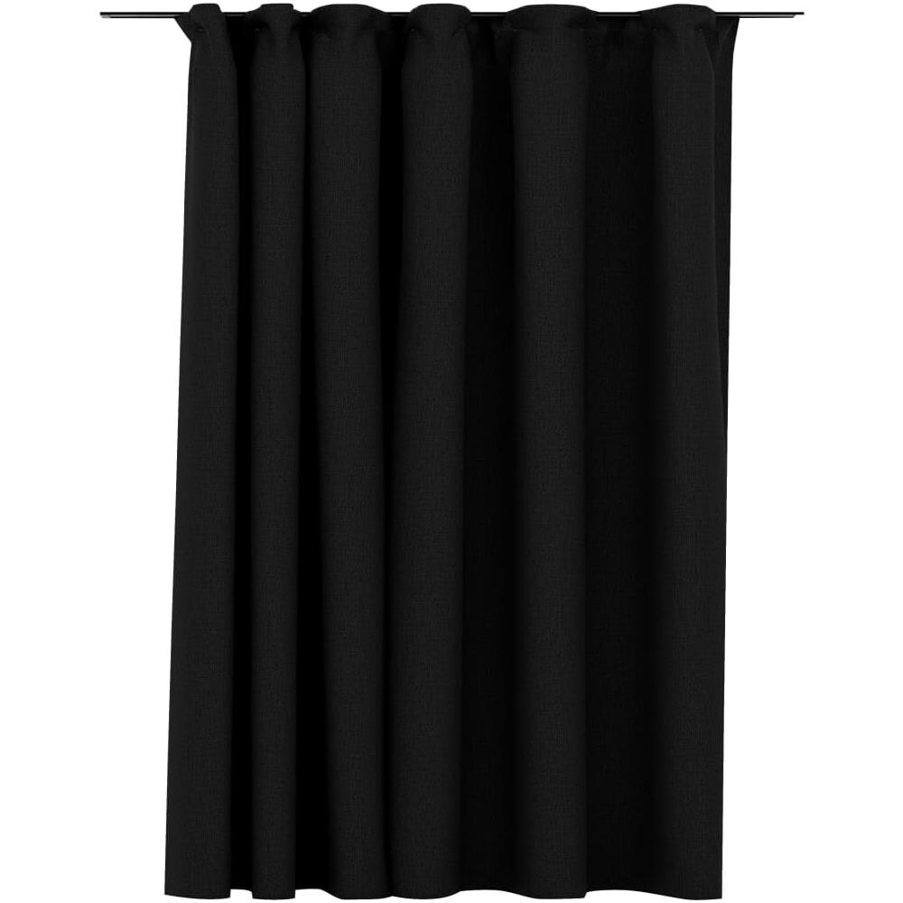Tenda Oscurante Effetto Lino Con Ganci Antracite 290x245 Cm - Foto 2