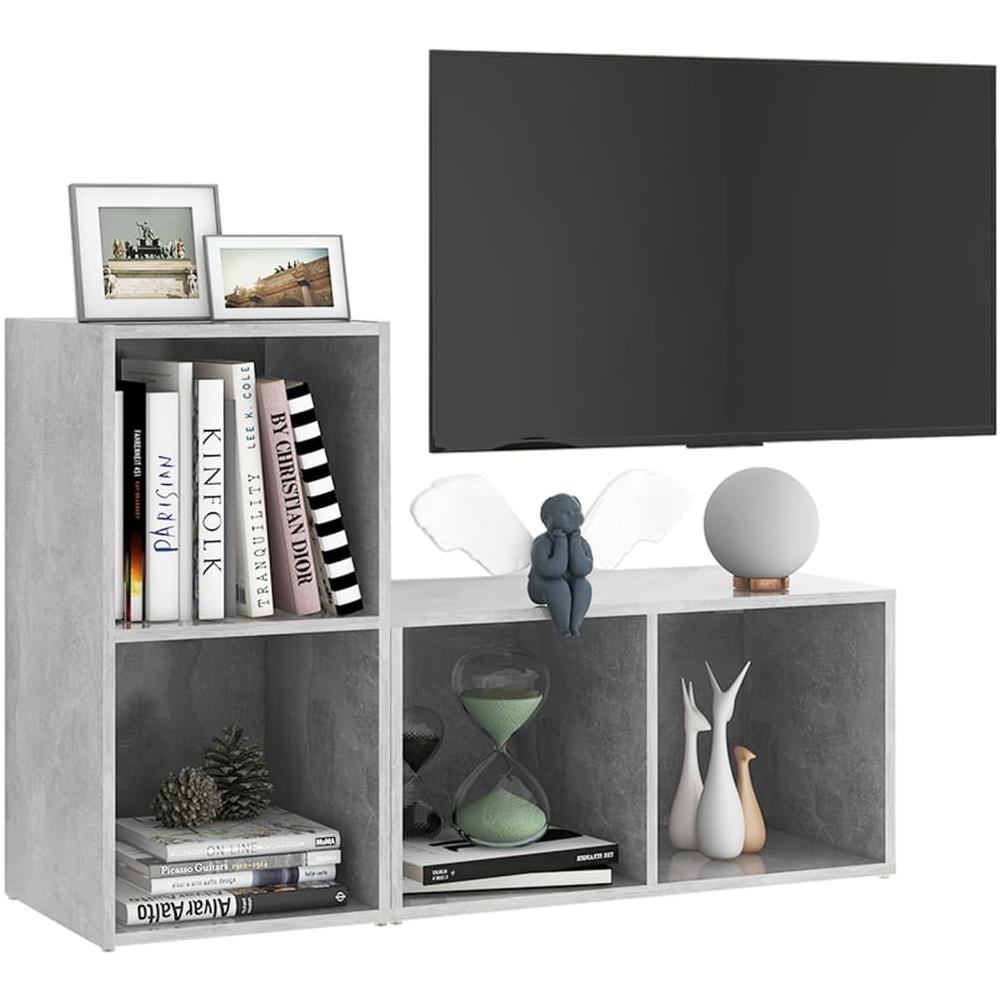 Mobili TV 2 pz Grigio Cemento 72x35x36,5cm in Legno Multistrato - Foto 2