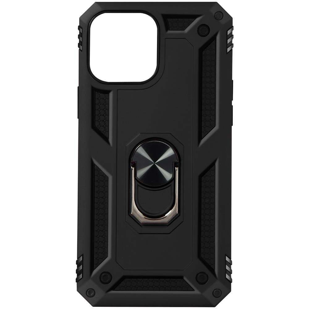 Cover Iphone 13 Pro Max Anti-urto Ibrida Anello Funzione Supporto Nera - Foto 1