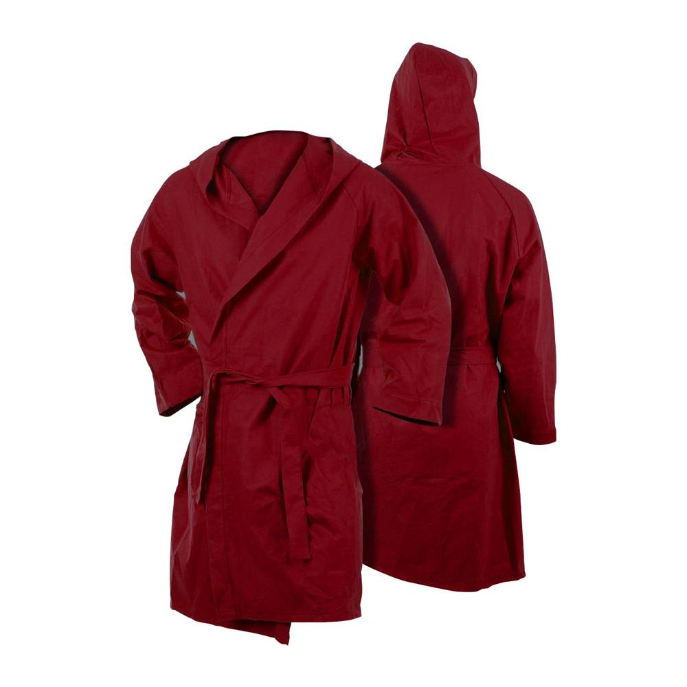 Accappatoio Con Cappuccio In Microfibra Adulto Unisex In Tinta Unita Vari Colori M Bordeaux - Foto 1