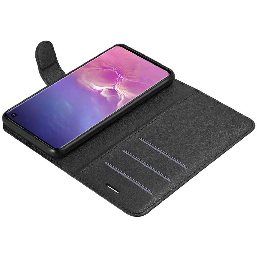 Custodia Compatibile Con Samsung Galaxy S10 In Nero Carbone - Coperchio Protettiva Con Chiusura Magnetica, Funzione Stand E Tasca Per Le Carte - Foto 8