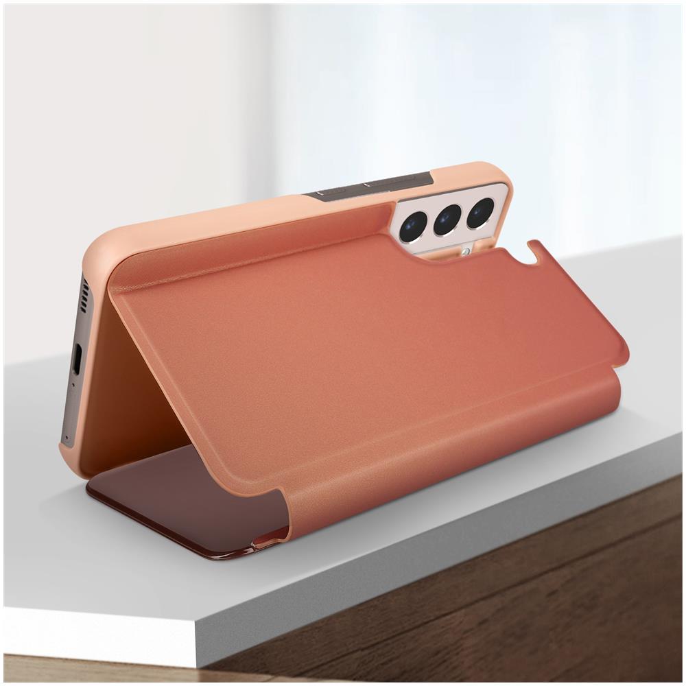 Custodia Samsung Galaxy S22 Design A Specchio Traslucido Stand Rose Gold - Foto 5