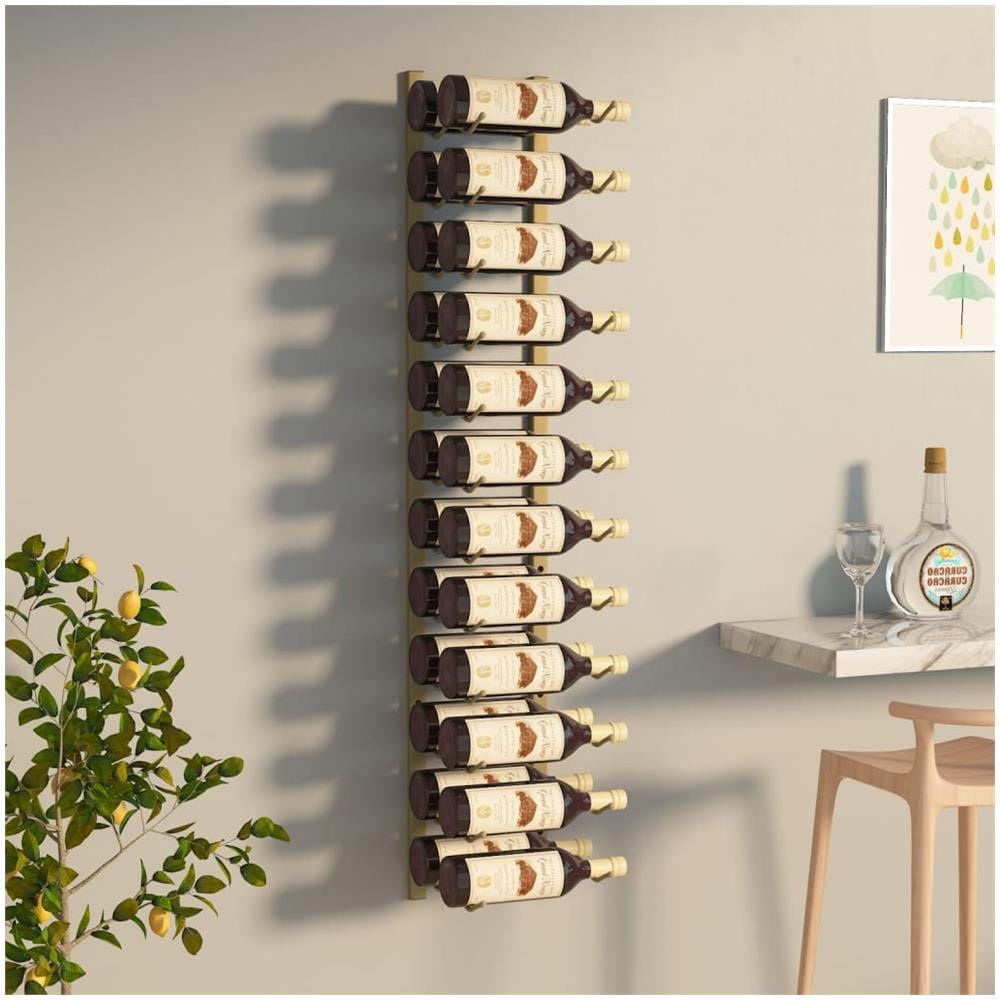 Portavini Da Parete Per 24 Bottiglie Oro In Ferro - Foto 1