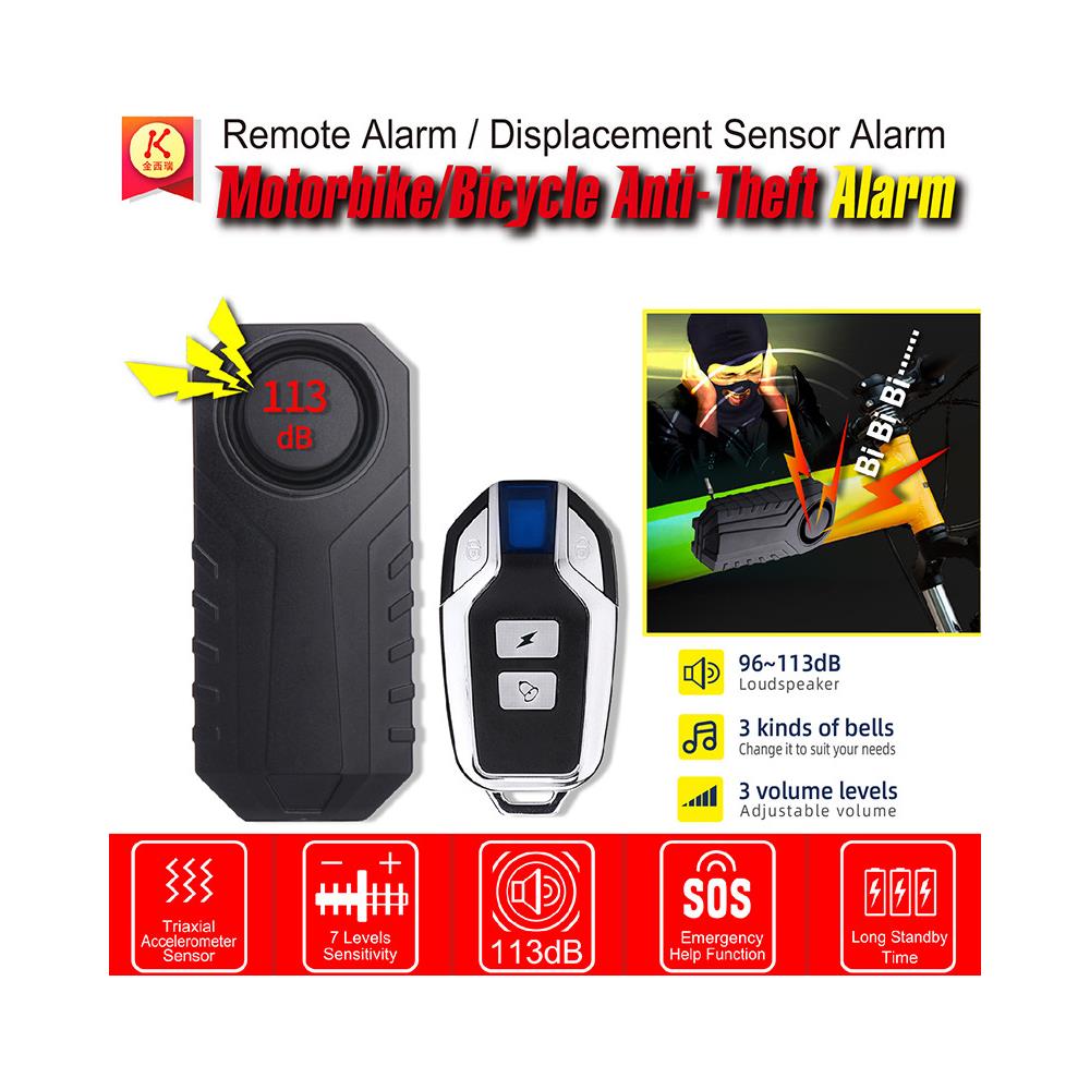 Allarme Bicicletta Con Telecomando 113 Db Black - Foto 2