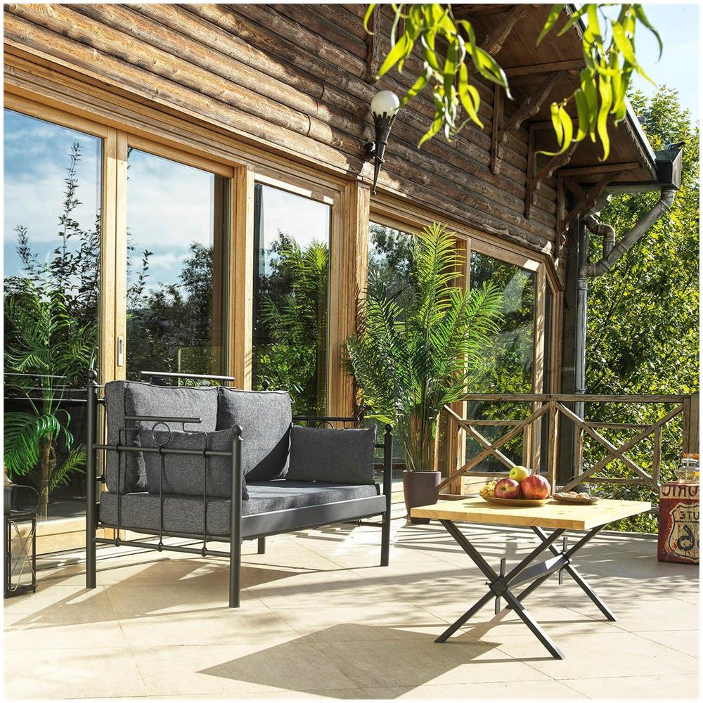 Divano Da Giardino Nero /antracite 150x76x95 - Foto 3