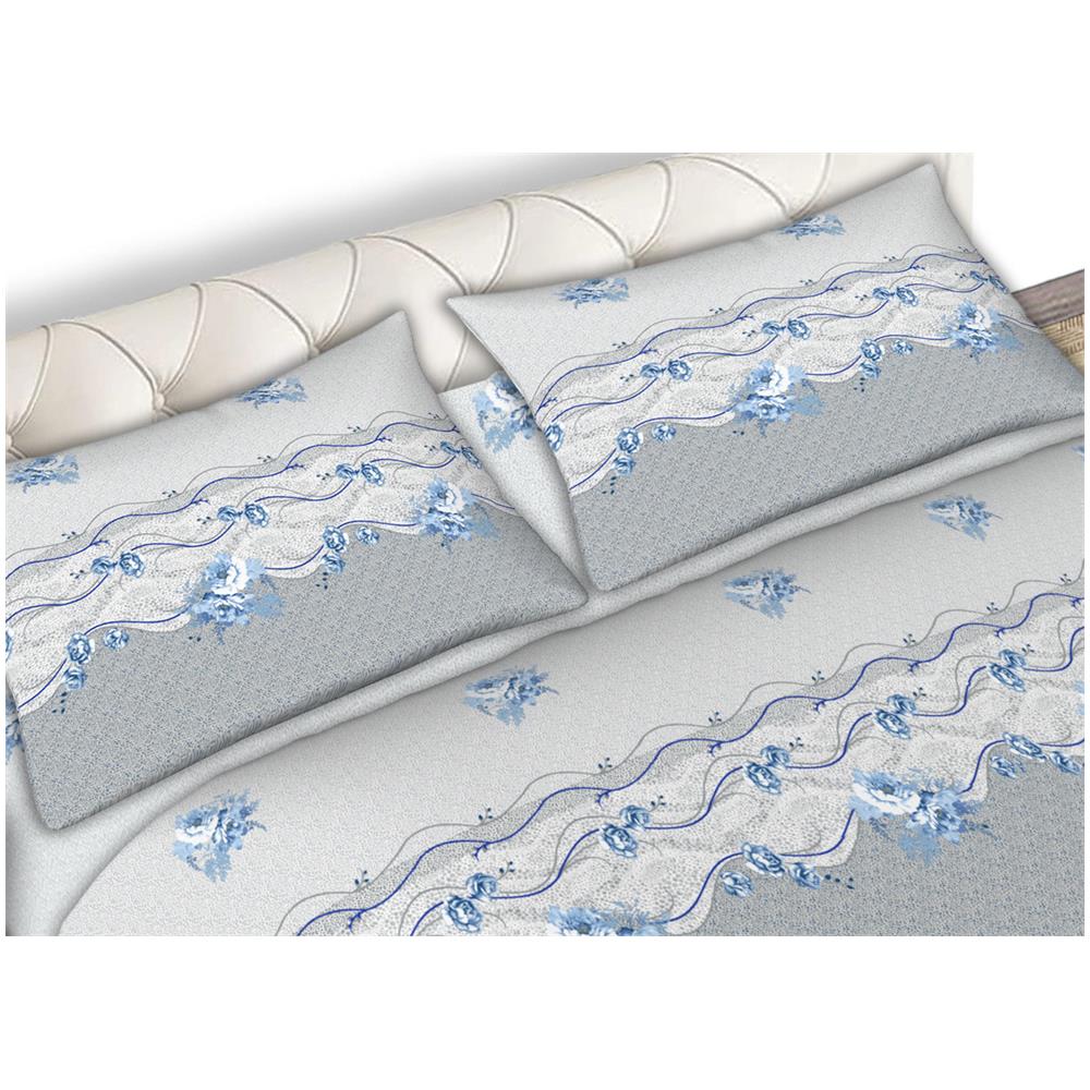 Completo Lenzuola Letto Matrimoniale 100% Cotone Made Italy In Varie Fantasie Fiorate C.n Matrimoniale Flowers Blu - Foto 5