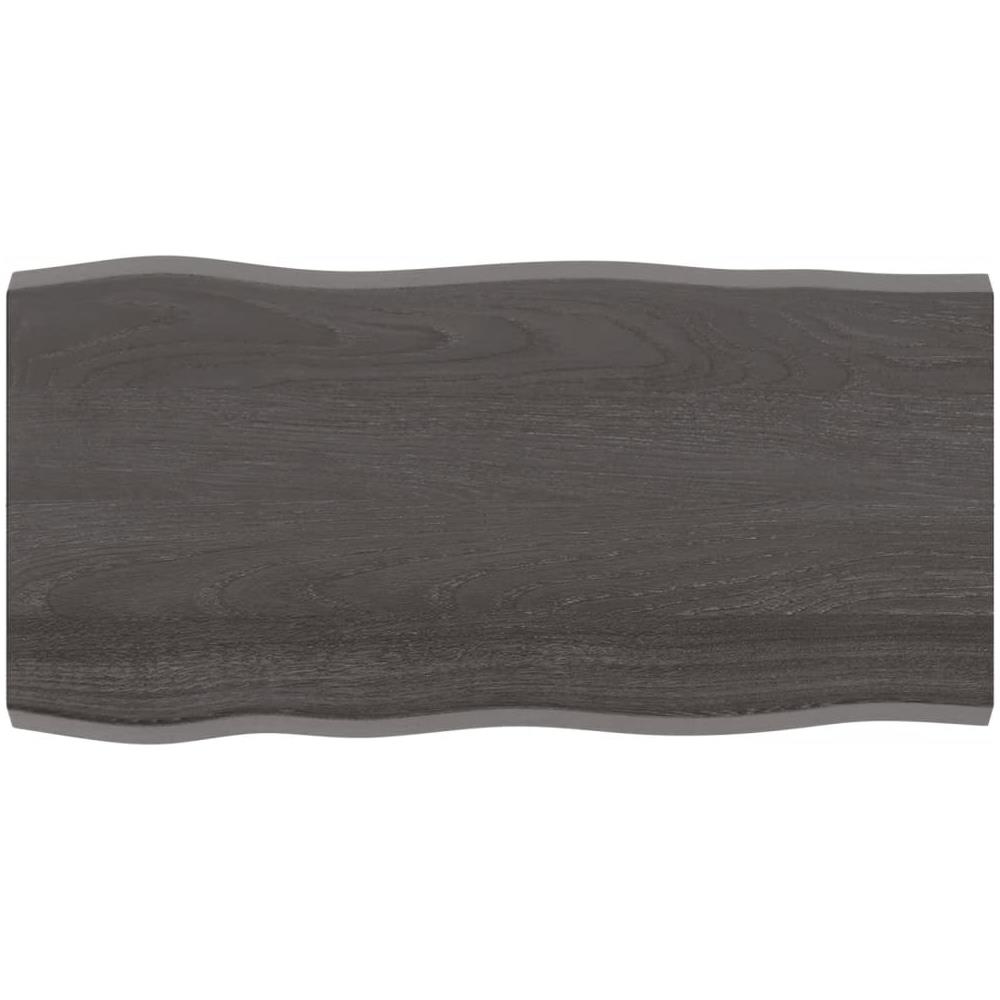 Piano Tavolo Marrone Scuro 100x50x (2-4) cm Rovere Non Trattato - Foto 1