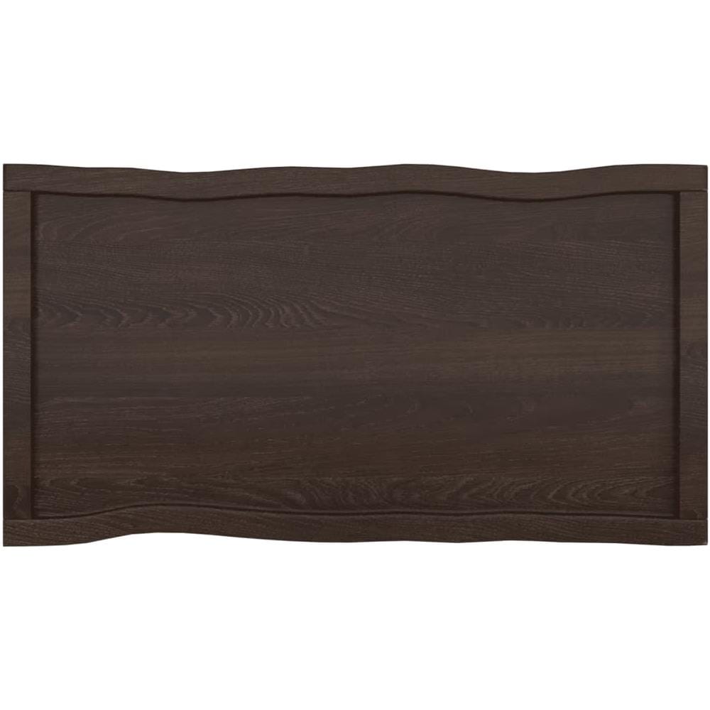 Piano Tavolo Marrone Scuro 100x50x (2-4) cm Rovere Non Trattato - Foto 6