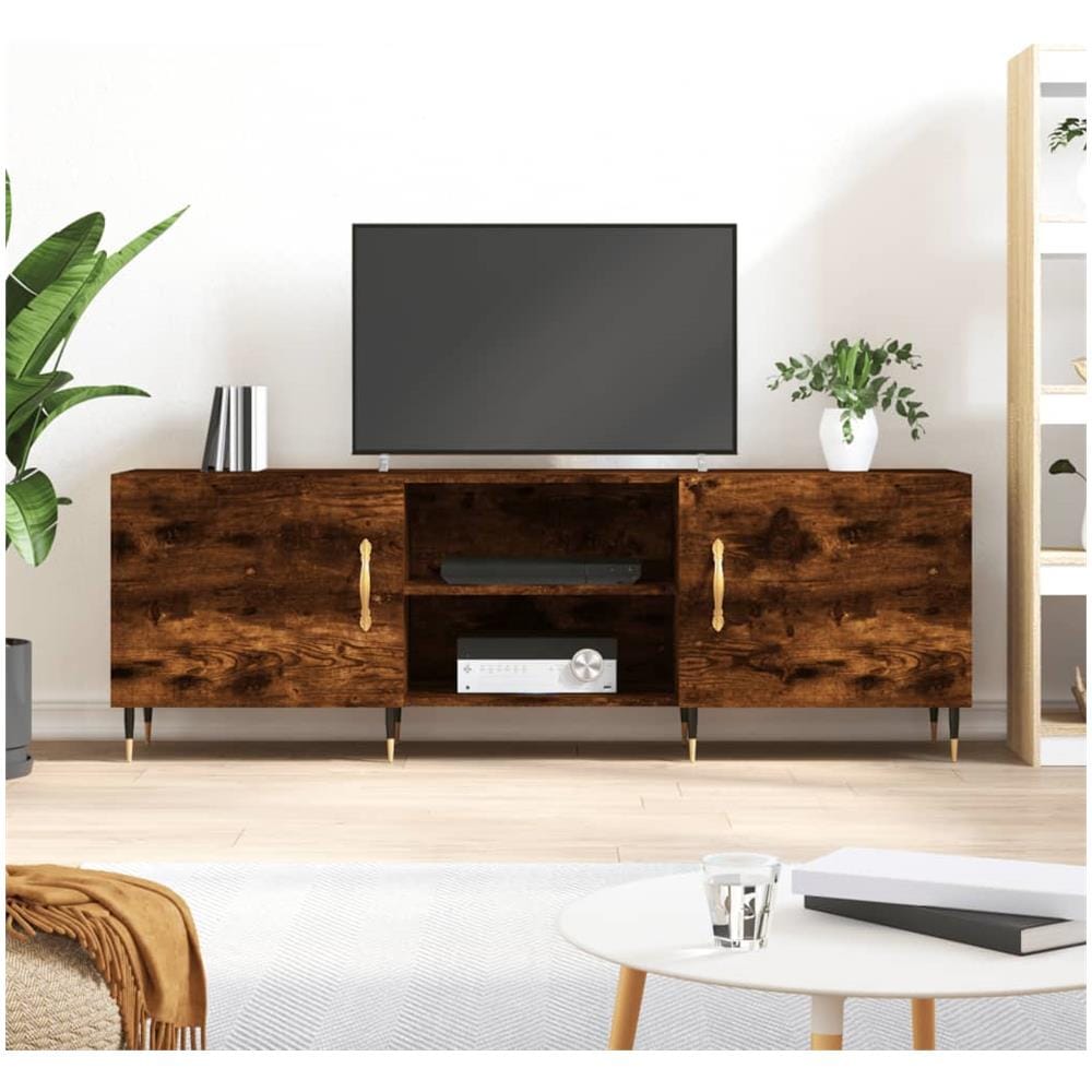 Mobile Porta Tv Rovere Fumo 150x30x50 Cm In Legno Multistrato - Foto 1