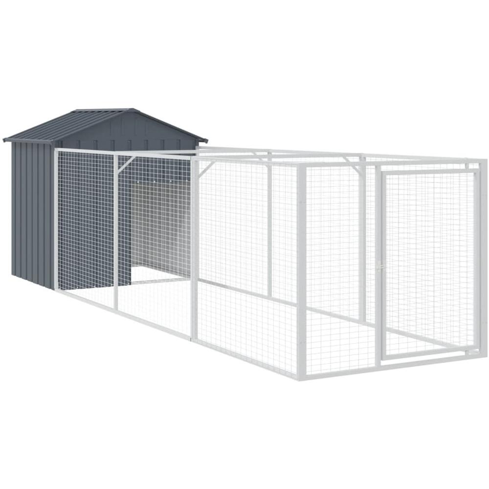 Casetta Cani con Tetto Antracite 117x405x123 cm Acciaio Zincato - Foto 2