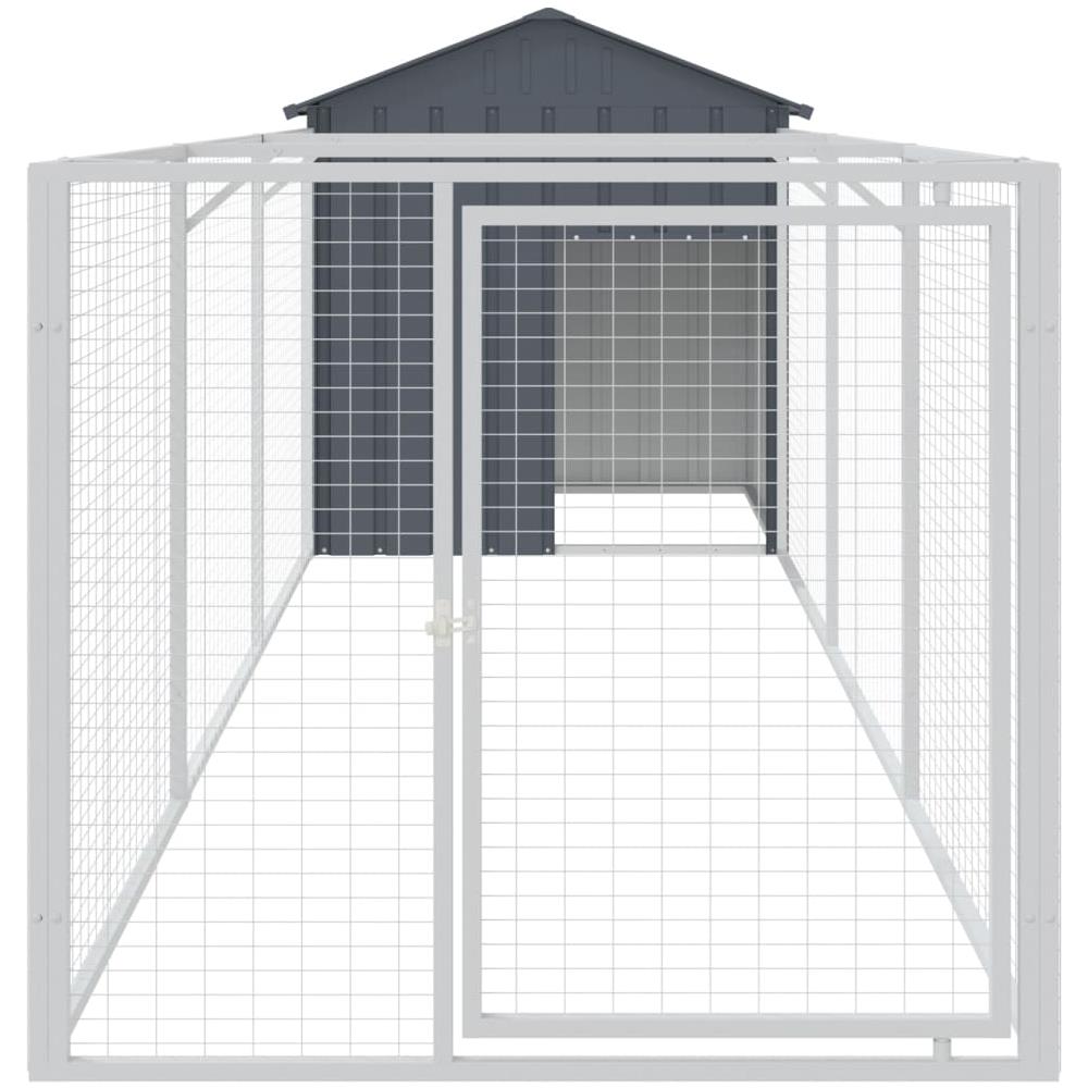 Casetta Cani con Tetto Antracite 117x405x123 cm Acciaio Zincato - Foto 3