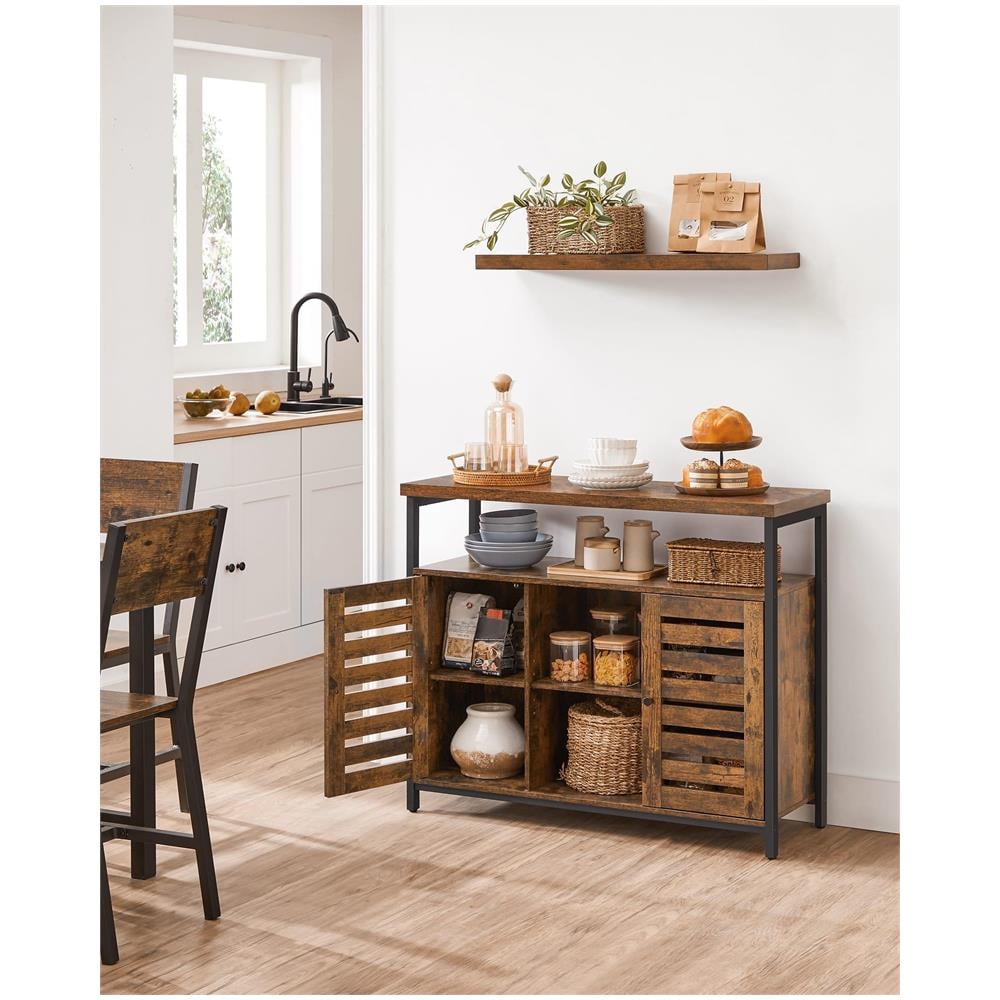 Cassettiera Rustic Brown con ripiani e struttura in acciaio - Foto 2