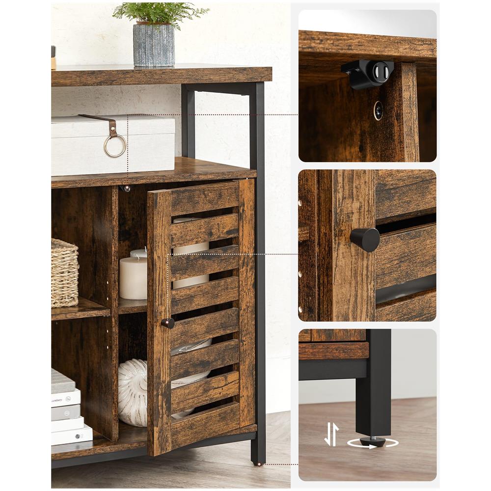 Cassettiera Rustic Brown con ripiani e struttura in acciaio - Foto 8