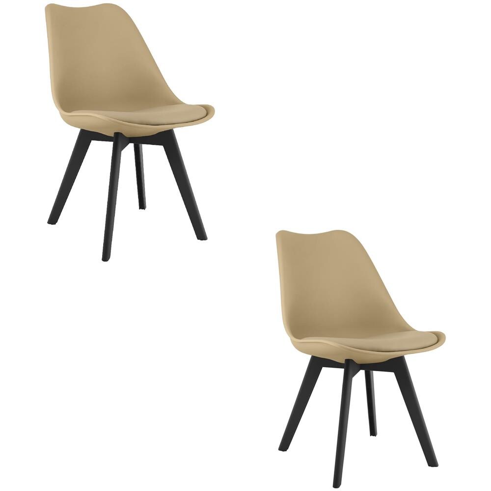 Sedia RIXK - Beige scuro con gambe nere x 2 - Foto 1