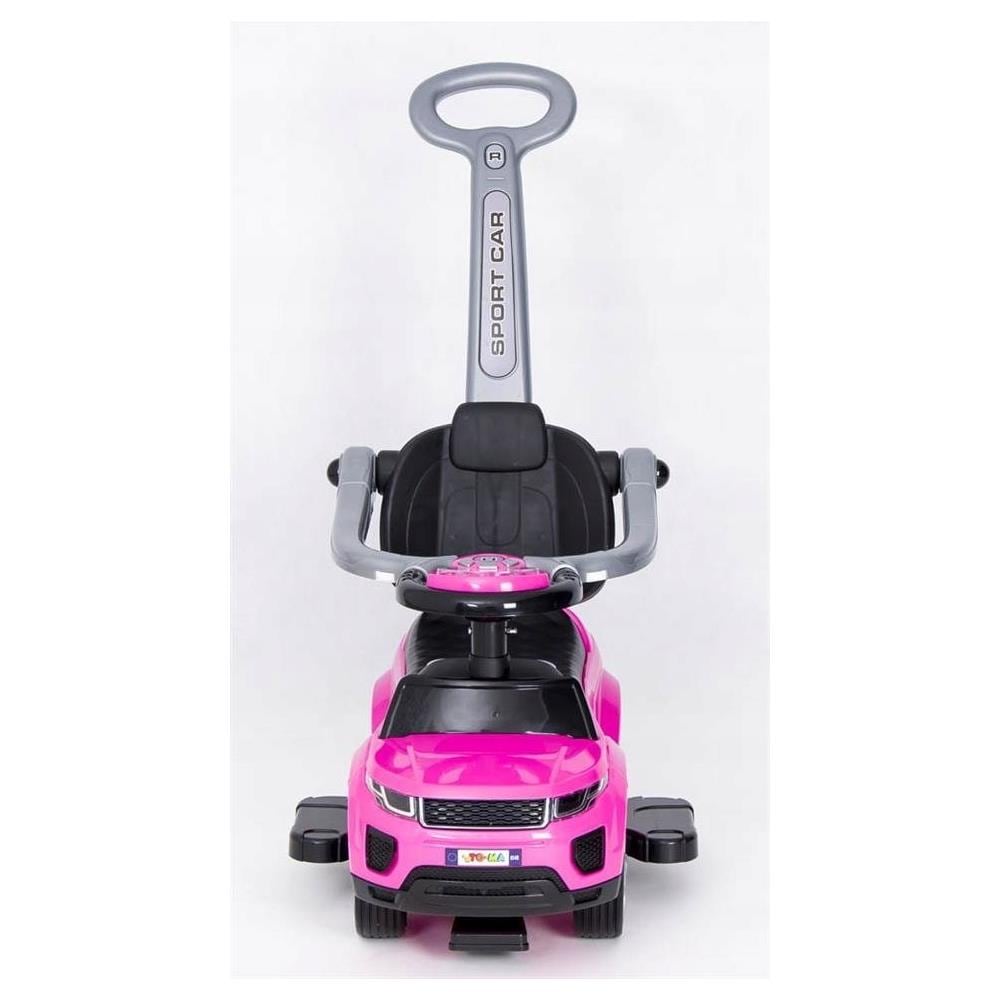 Cavalcabile spingi, 3-in-1, auto per bambini, grande auto, clacson, musica, rosa e nera - Foto 2
