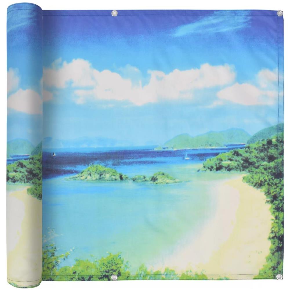 Paravento Da Balcone Tessuto Oxford 90x600 Cm Stampa Vista Lago - Foto 1