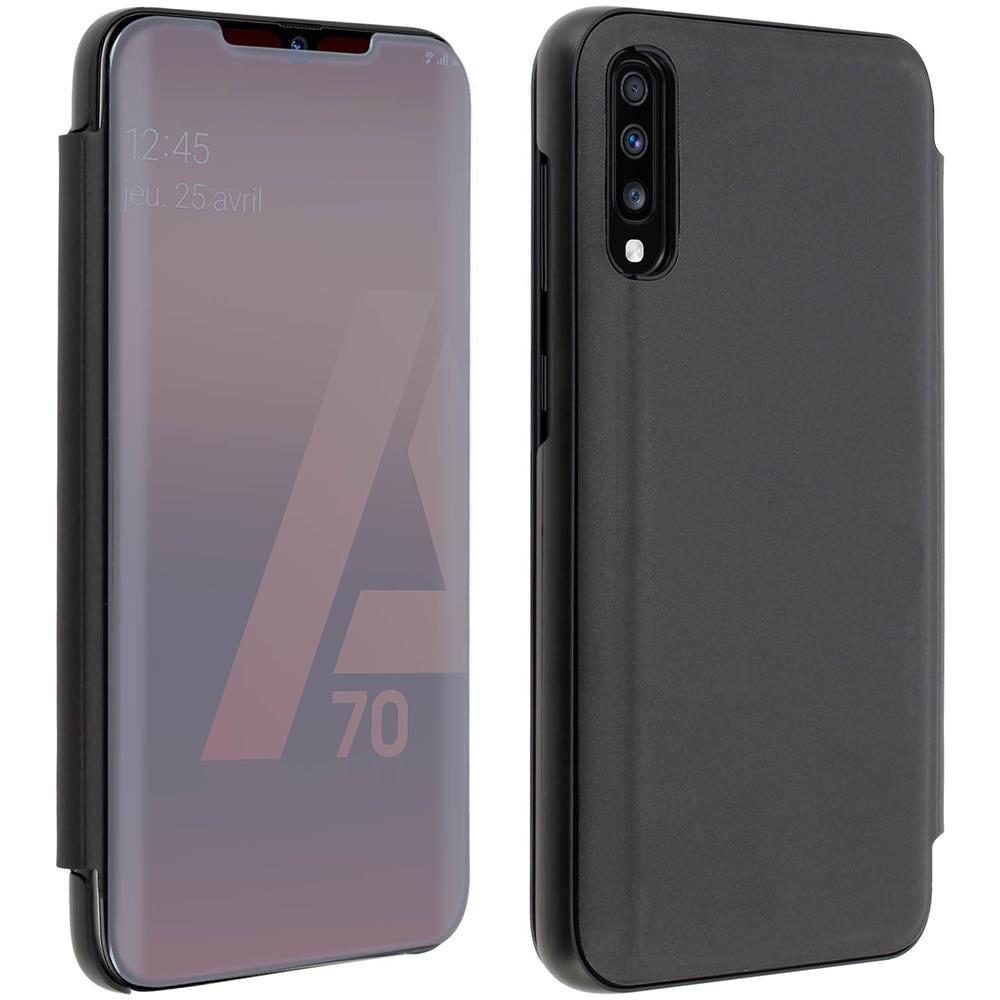 Custodia Samsung Galaxy A70 Sportellino Traslucido Stand Video Nero - Foto 1